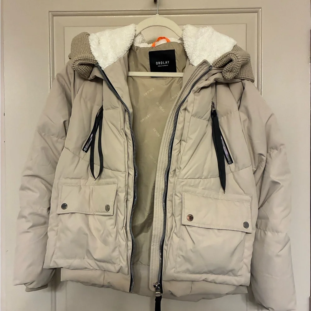 Orolay Light Tan Puffer Jacket Quilted Insulated Size Small - Picture 2 of 11